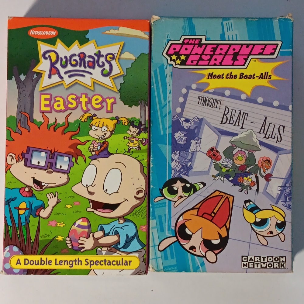 Vintage VHS Rugrats Easter and The Powerpuff Girls Meet The Beat-alls